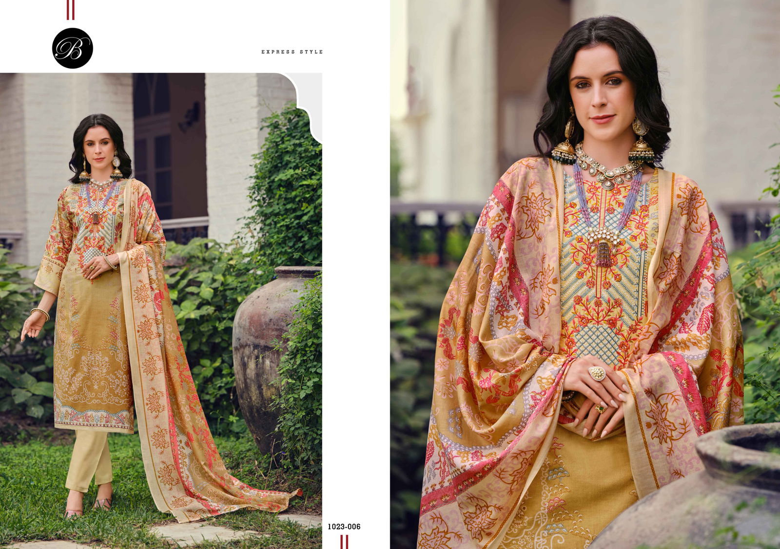 Riwayat vol 10 by Belliza Viscose Rayon Digital Printed Dress Material